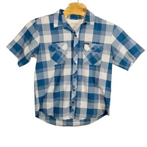 Simms Fishing Plaid Button Up Fishing‎ Shirt Mens Large